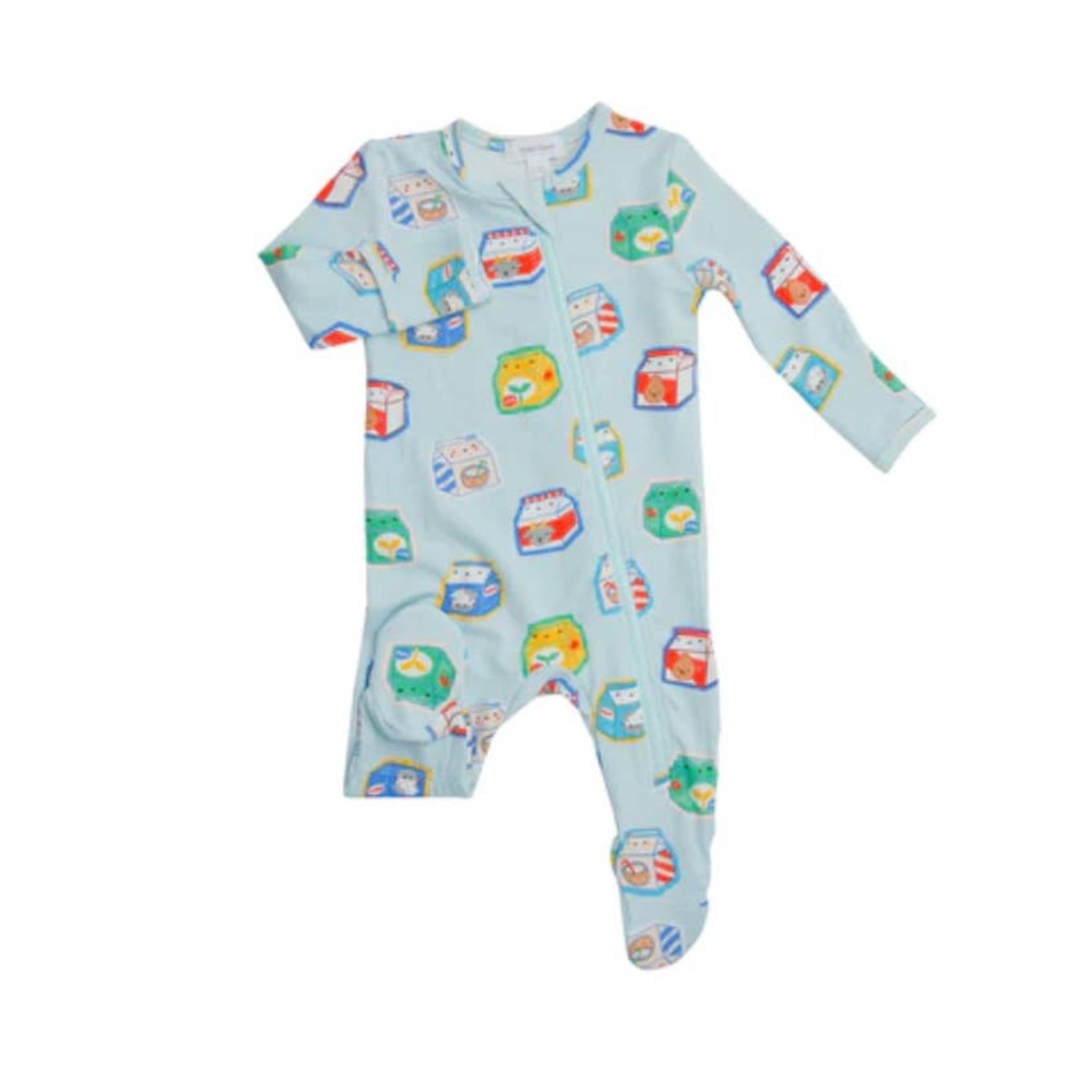 Angel Dear 0/3M Freshwater Millennial Milk Footie with Zipper